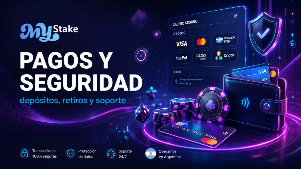 Métodos de depósito, retiro y seguridad de pagos en MyStake Argentina