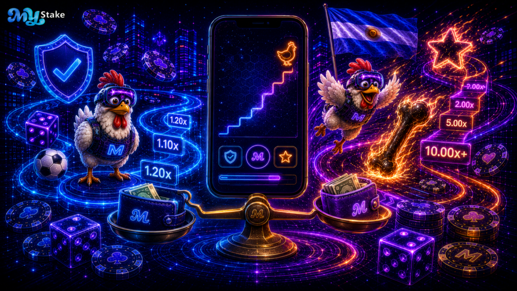 Comparación entre enfoque conservador y agresivo con curvas, balance y presupuesto de juego