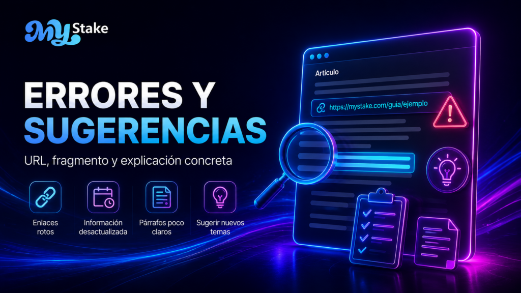 Revisión de errores, enlaces rotos, información desactualizada y sugerencias de nuevos temas